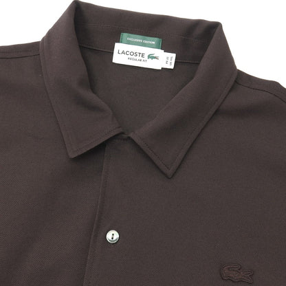 【中古】ラコステ LACOSTE ポリエステル系 オープンカラー 半袖シャツ ブラウン【サイズ41】【 状態ランクA 】【 メンズ 】