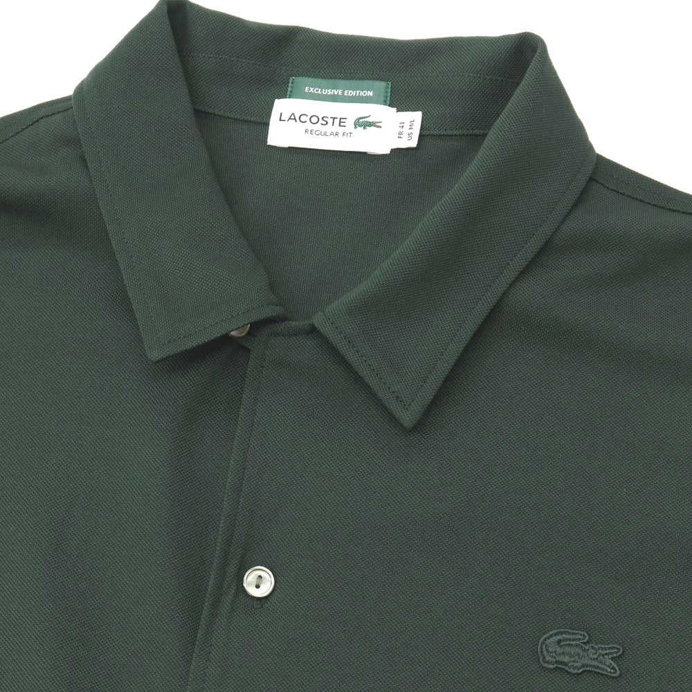 【中古】ラコステ LACOSTE ポリエステル系 オープンカラー 半袖シャツ グリーン【サイズ41】【 状態ランクA 】【 メンズ 】
