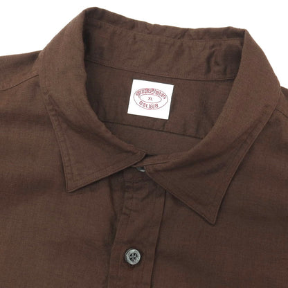 【中古】ブルックスブラザーズ Brooks Brothers リネン系 レギュラーカラー カジュアルシャツ ブラウン【サイズXL】【 状態ランクA 】【 メンズ 】