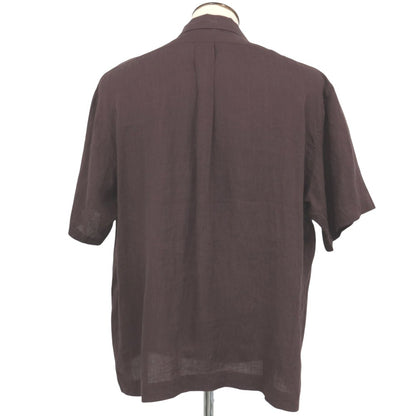 【中古】ブルックスブラザーズ Brooks Brothers リネン系 オープンカラー 半袖シャツ ダークパープル系【サイズXL】【 状態ランクA 】【 メンズ 】