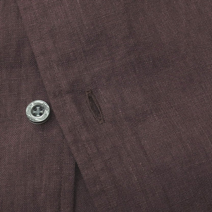 【中古】ブルックスブラザーズ Brooks Brothers リネン系 オープンカラー 半袖シャツ ダークパープル系【サイズXL】【 状態ランクA 】【 メンズ 】