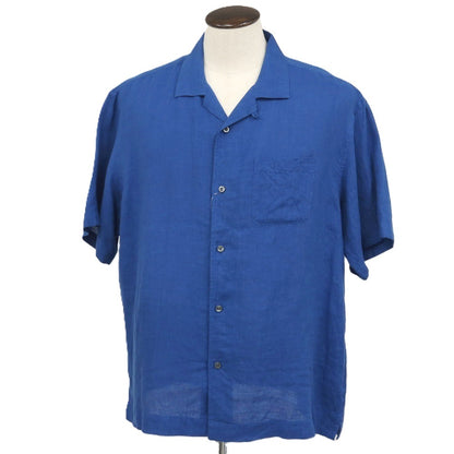【中古】ブルックスブラザーズ Brooks Brothers リネン系 オープンカラー 半袖シャツ ブルー【サイズXL】【 状態ランクA 】【 メンズ 】
