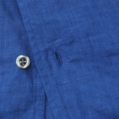 【中古】ブルックスブラザーズ Brooks Brothers リネン系 オープンカラー 半袖シャツ ブルー【サイズXL】【 状態ランクA 】【 メンズ 】
