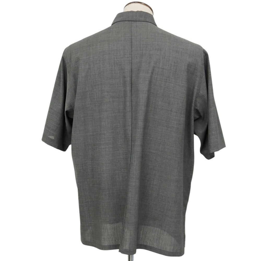 【中古】エイトン ATON ウール系 半袖シャツ ミディアムグレー【サイズ表記なし（L位）】【 状態ランクA 】【 メンズ 】