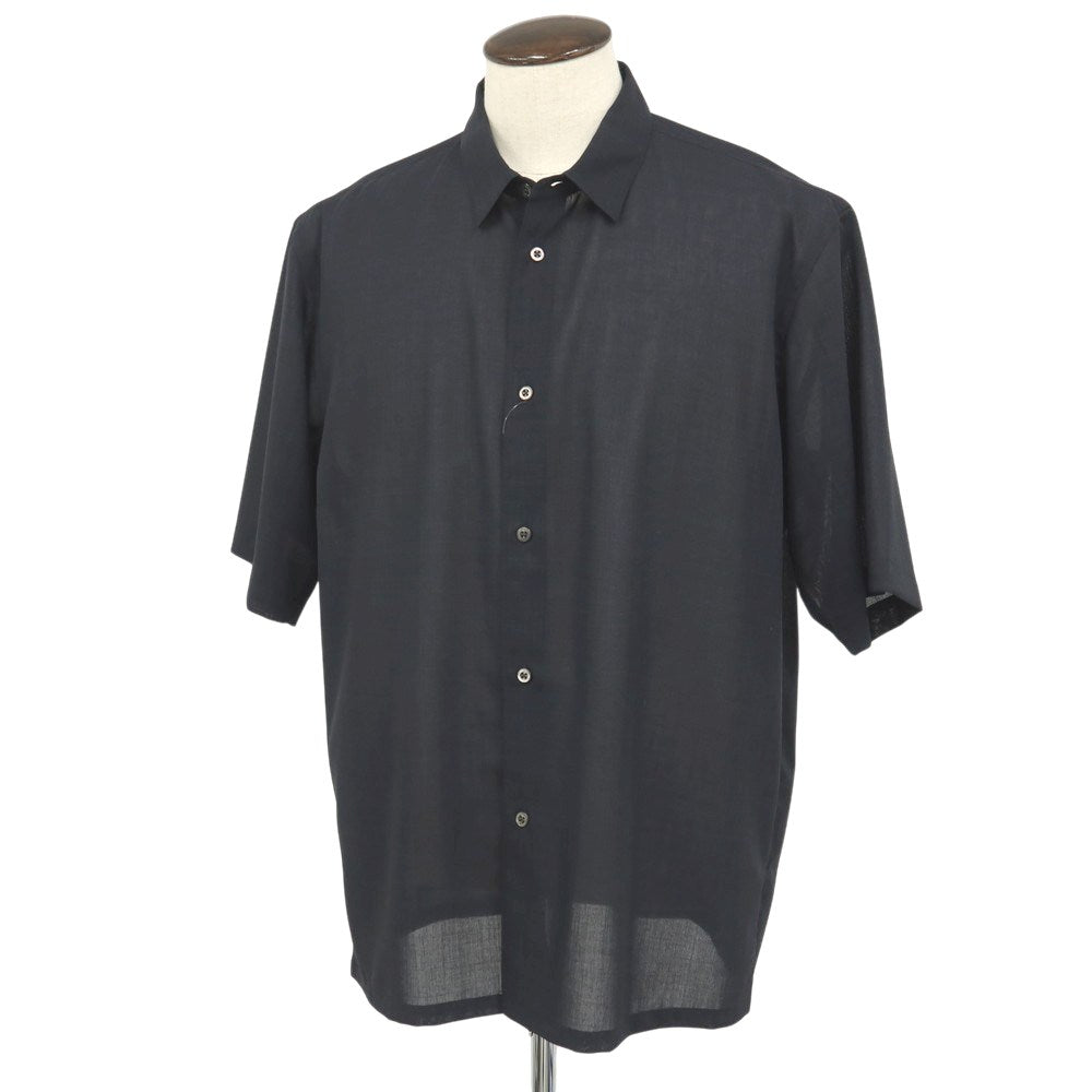 【中古】エイトン ATON ウール系 半袖シャツ ダークネイビー【サイズ6】【 状態ランクA 】【 メンズ 】