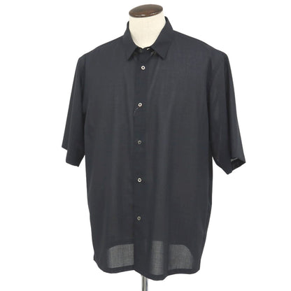 【中古】エイトン ATON ウール系 半袖シャツ ダークネイビー【サイズ6】【 状態ランクA 】【 メンズ 】