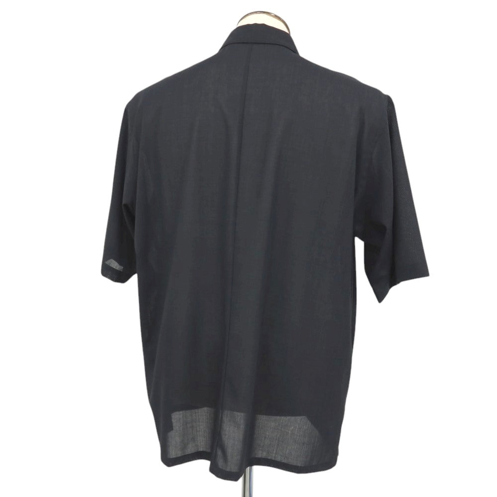 【中古】エイトン ATON ウール系 半袖シャツ ダークネイビー【サイズ6】【 状態ランクA 】【 メンズ 】