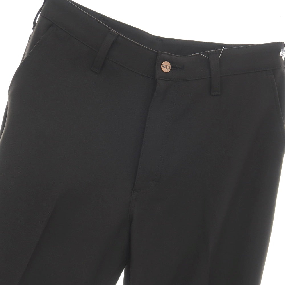 【中古】ラングラー Wrangler ポリエステル系 セミフレア カジュアルスラックスパンツ ブラック【サイズ表記なし（M位）】【 状態ランクA 】【 メンズ 】