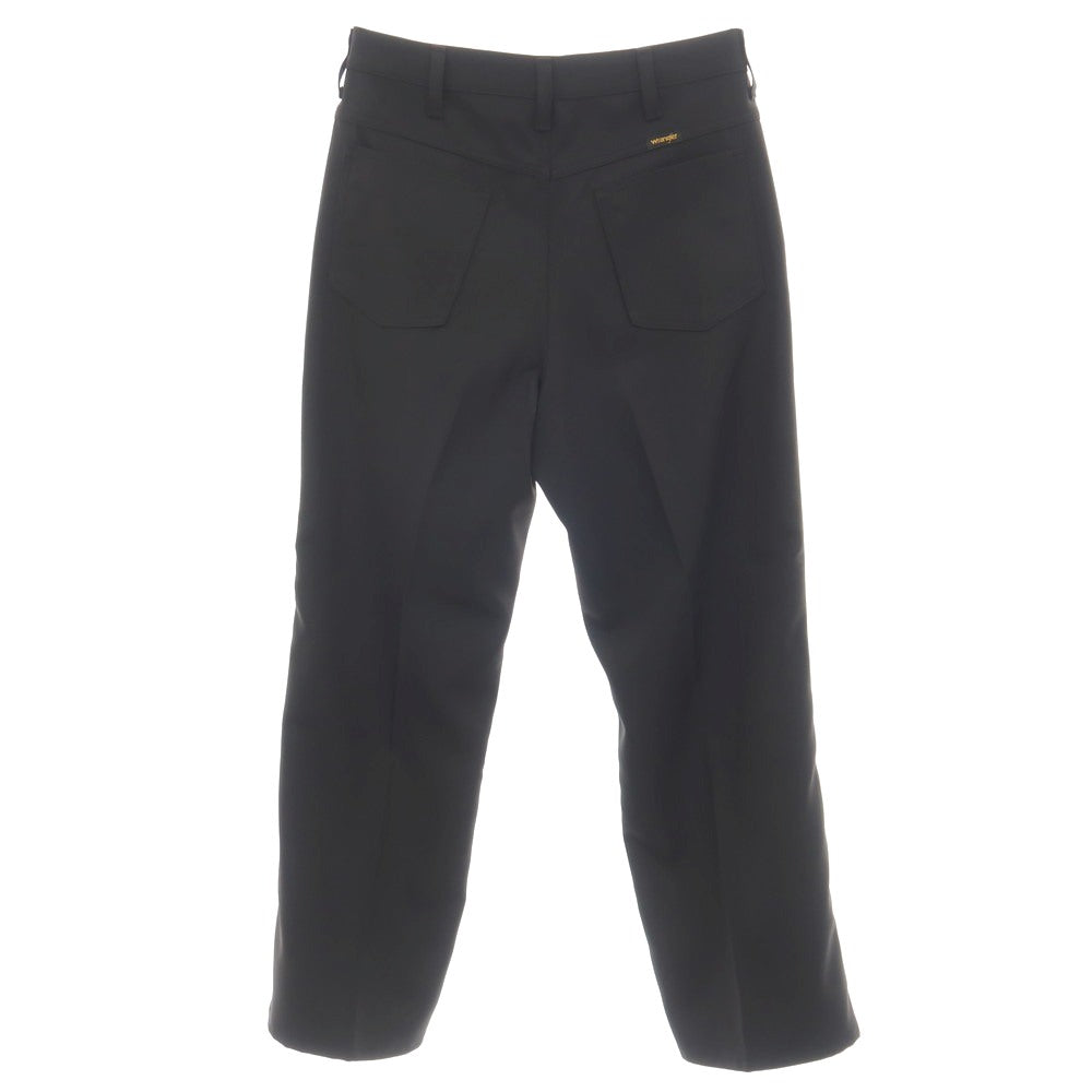 【中古】ラングラー Wrangler ポリエステル系 セミフレア カジュアルスラックスパンツ ブラック【サイズ表記なし（M位）】【 状態ランクA 】【 メンズ 】