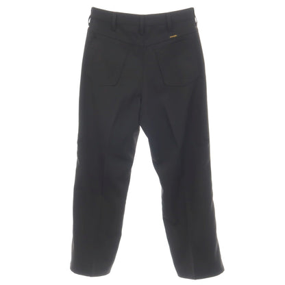 【中古】ラングラー Wrangler ポリエステル系 セミフレア カジュアルスラックスパンツ ブラック【サイズ表記なし（M位）】【 状態ランクA 】【 メンズ 】