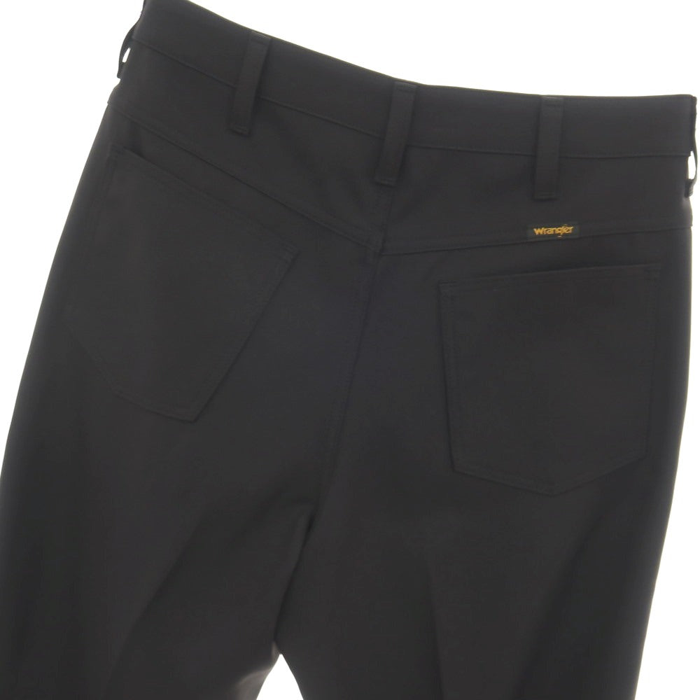 【中古】ラングラー Wrangler ポリエステル系 セミフレア カジュアルスラックスパンツ ブラック【サイズ表記なし（M位）】【 状態ランクA 】【 メンズ 】