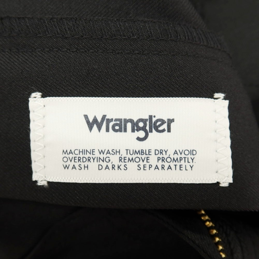 【中古】ラングラー Wrangler ポリエステル系 セミフレア カジュアルスラックスパンツ ブラック【サイズ表記なし（M位）】【 状態ランクA 】【 メンズ 】