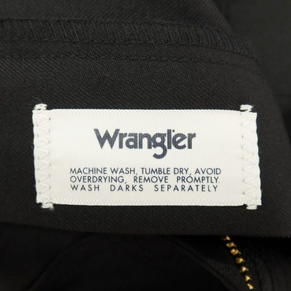 【中古】ラングラー Wrangler ポリエステル系 セミフレア カジュアルスラックスパンツ ブラック【サイズ表記なし（M位）】【 状態ランクA 】【 メンズ 】