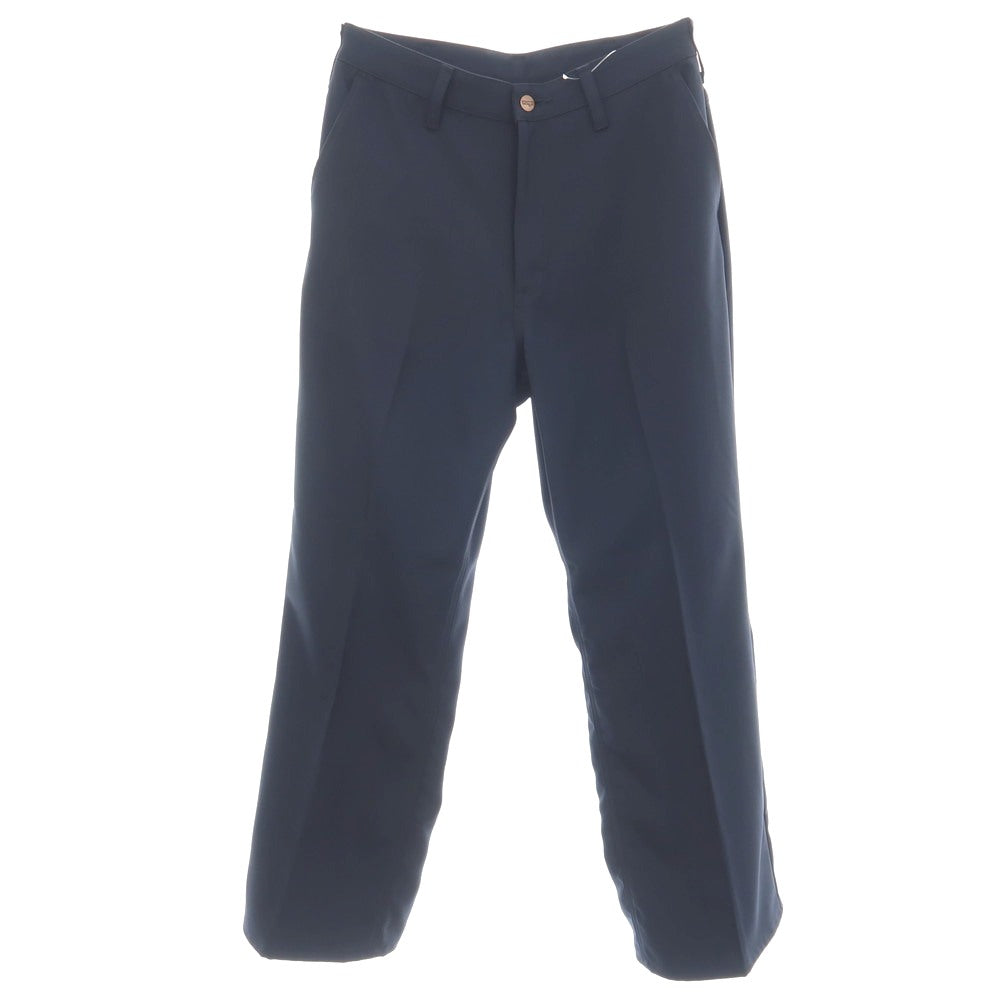 【中古】ラングラー Wrangler ポリエステル系 セミフレア カジュアルスラックスパンツ ネイビー【サイズ表記なし（M位）】【 状態ランクA 】【 メンズ 】
