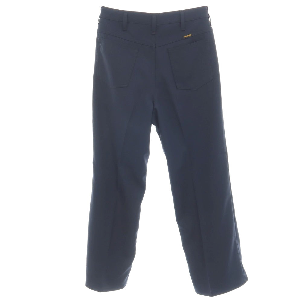 【中古】ラングラー Wrangler ポリエステル系 セミフレア カジュアルスラックスパンツ ネイビー【サイズ表記なし（M位）】【 状態ランクA 】【 メンズ 】