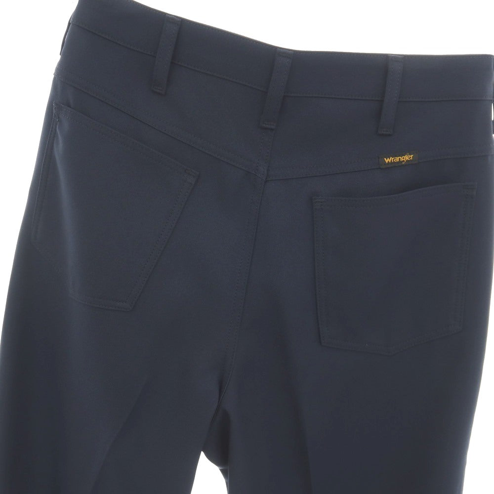 【中古】ラングラー Wrangler ポリエステル系 セミフレア カジュアルスラックスパンツ ネイビー【サイズ表記なし（M位）】【 状態ランクA 】【 メンズ 】