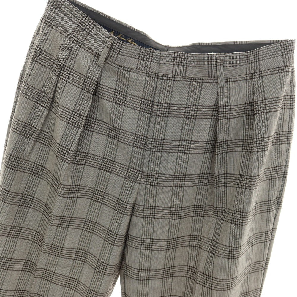 【中古】ブルックスブラザーズ Brooks Brothers ウール系 チェック カジュアルスラックスパンツ グレーxブラック【サイズ32】【 状態ランクA 】【 メンズ 】