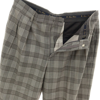 【中古】ブルックスブラザーズ Brooks Brothers ウール系 チェック カジュアルスラックスパンツ グレーxブラック【サイズ32】【 状態ランクA 】【 メンズ 】