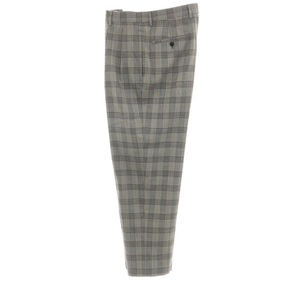 【中古】ブルックスブラザーズ Brooks Brothers ウール系 チェック カジュアルスラックスパンツ グレーxブラック【サイズ32】【 状態ランクA 】【 メンズ 】