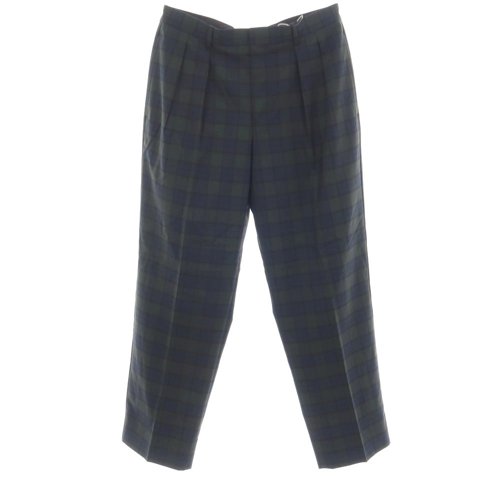 【中古】ブルックスブラザーズ Brooks Brothers ウール系 チェック カジュアルスラックスパンツ グリーンxネイビー【サイズ32】【 状態ランクA 】【 メンズ 】
