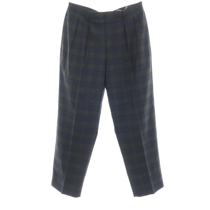 【中古】ブルックスブラザーズ Brooks Brothers ウール系 チェック カジュアルスラックスパンツ グリーンxネイビー【サイズ32】【 状態ランクA 】【 メンズ 】