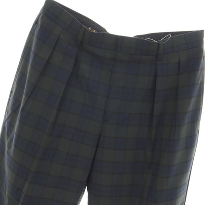 【中古】ブルックスブラザーズ Brooks Brothers ウール系 チェック カジュアルスラックスパンツ グリーンxネイビー【サイズ32】【 状態ランクA 】【 メンズ 】