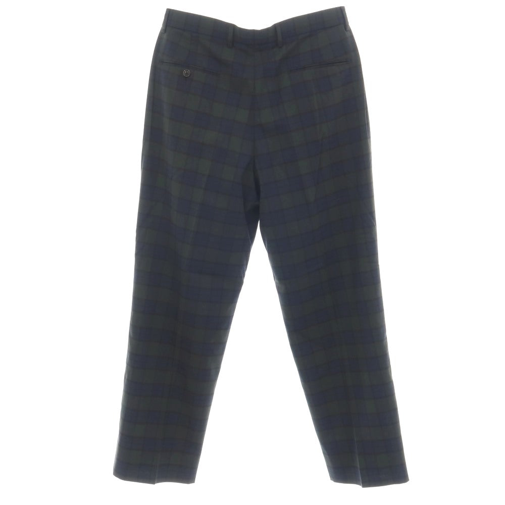 【中古】ブルックスブラザーズ Brooks Brothers ウール系 チェック カジュアルスラックスパンツ グリーンxネイビー【サイズ32】【 状態ランクA 】【 メンズ 】