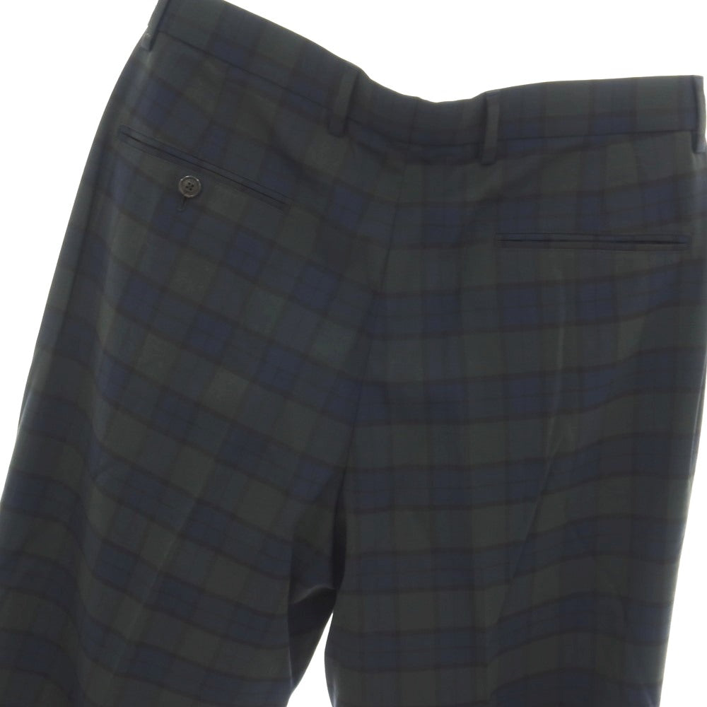 【中古】ブルックスブラザーズ Brooks Brothers ウール系 チェック カジュアルスラックスパンツ グリーンxネイビー【サイズ32】【 状態ランクA 】【 メンズ 】