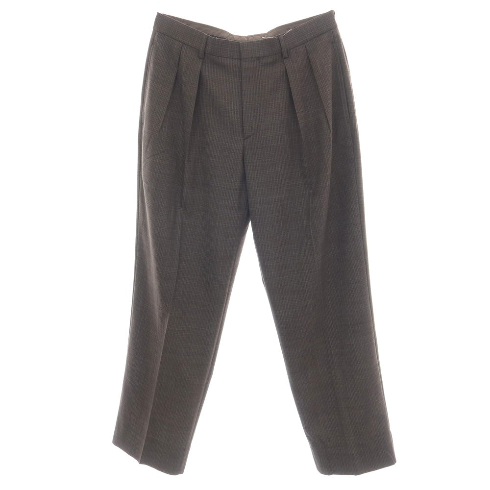 【中古】ブルックスブラザーズ Brooks Brothers ウール系 チェック カジュアルスラックスパンツ ブラウン【サイズ32】【 状態ランクA 】【 メンズ 】