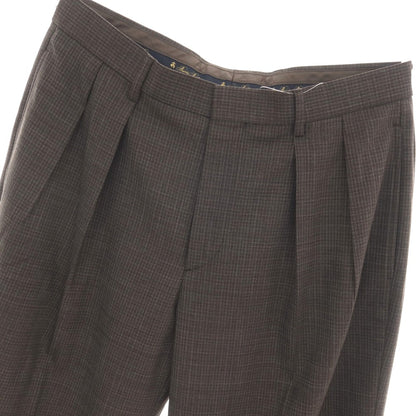 【中古】ブルックスブラザーズ Brooks Brothers ウール系 チェック カジュアルスラックスパンツ ブラウン【サイズ32】【 状態ランクA 】【 メンズ 】