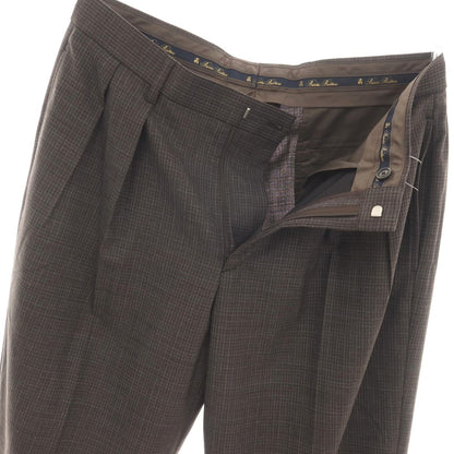 【中古】ブルックスブラザーズ Brooks Brothers ウール系 チェック カジュアルスラックスパンツ ブラウン【サイズ32】【 状態ランクA 】【 メンズ 】