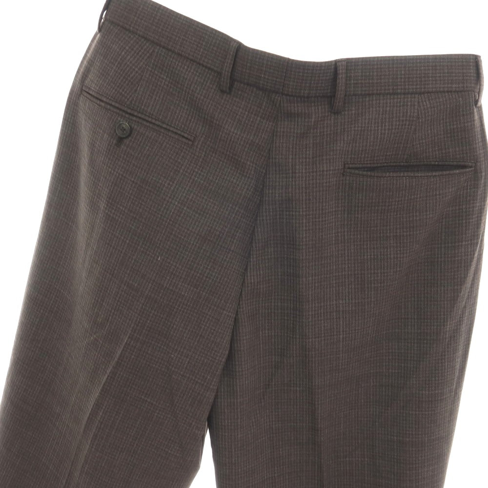 【中古】ブルックスブラザーズ Brooks Brothers ウール系 チェック カジュアルスラックスパンツ ブラウン【サイズ32】【 状態ランクA 】【 メンズ 】