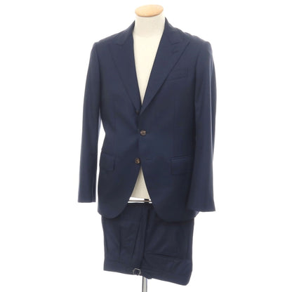 【中古】タカシマヤ takashimaya ELEFIT ウール 3つボタンスーツ ネイビー【サイズ表記なし（S位）】【 状態ランクC 】【 メンズ 】