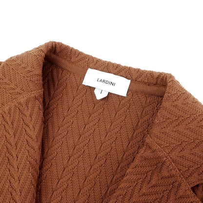 【中古】ラルディーニ LARDINI コットン 2B ニットジャケット ライトブラウン【サイズL】【 状態ランクB 】【 メンズ 】