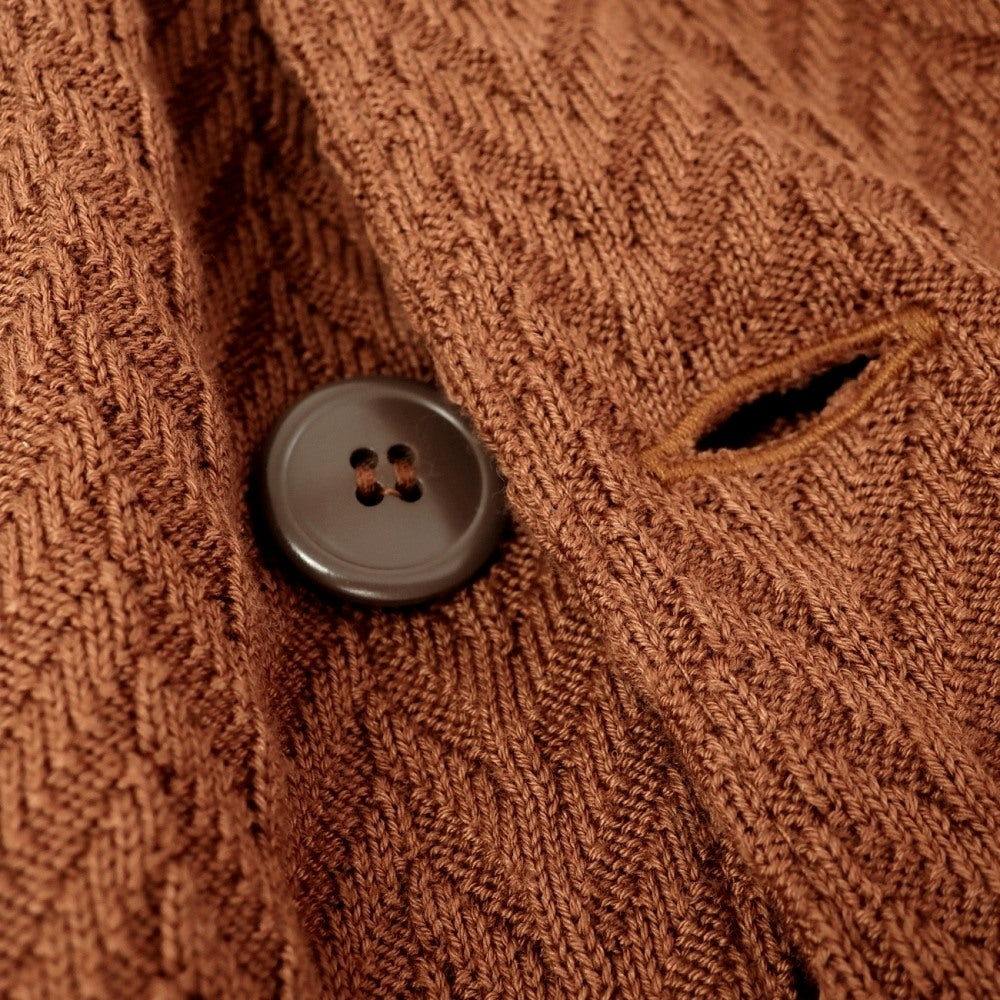 【中古】ラルディーニ LARDINI コットン 2B ニットジャケット ライトブラウン【サイズL】【 状態ランクB 】【 メンズ 】