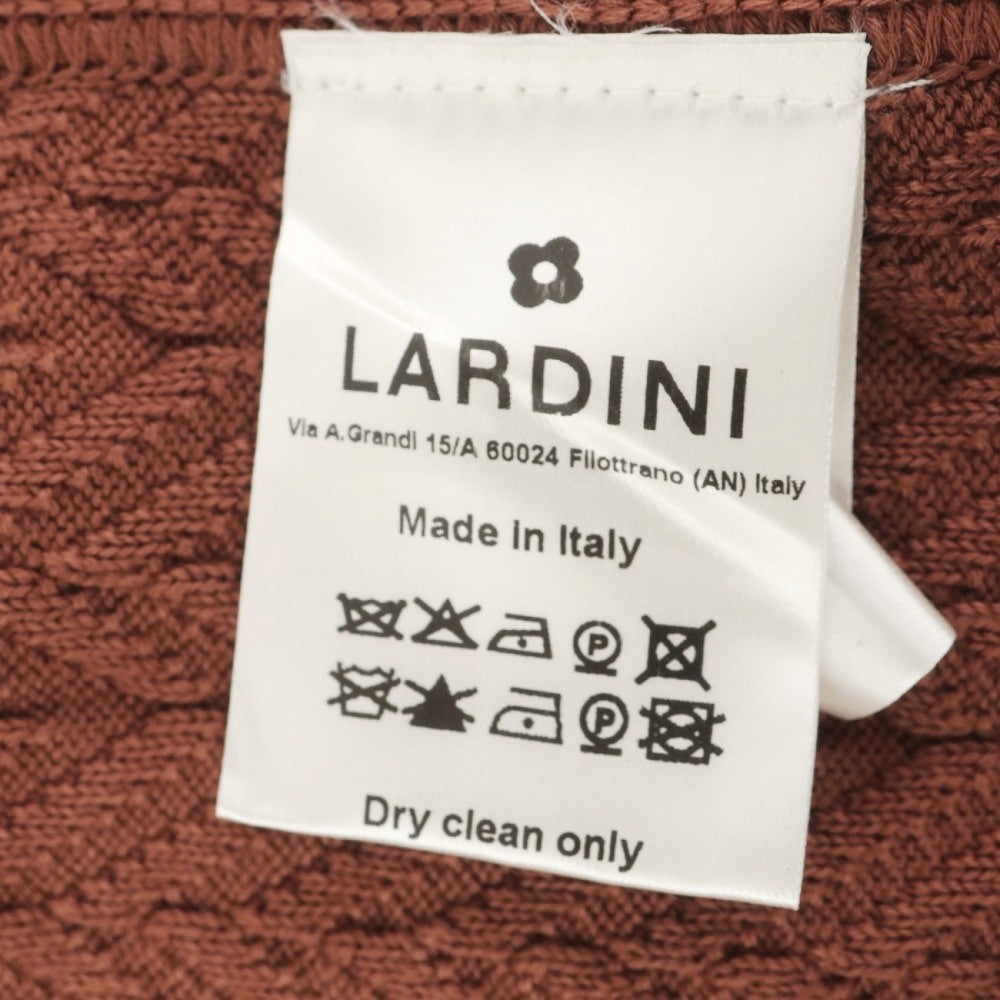 【中古】ラルディーニ LARDINI コットン 2B ニットジャケット ライトブラウン【サイズL】【 状態ランクB 】【 メンズ 】