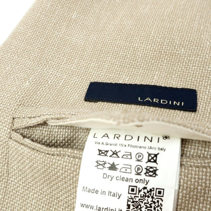【中古】ラルディーニ LARDINI ウールリネンコットン ホップサック 3B テーラードジャケット ベージュxホワイト【サイズ52】【 状態ランクB 】【 メンズ 】