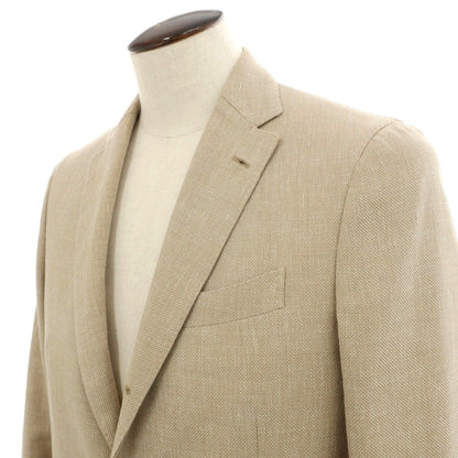 【中古】ラルディーニ LARDINI ウールリネンコットン ホップサック 3B テーラードジャケット ベージュxホワイト【サイズ52】【 状態ランクB 】【 メンズ 】