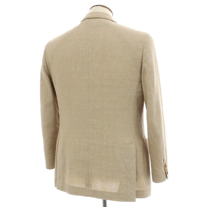 【中古】ラルディーニ LARDINI ウールリネンコットン ホップサック 3B テーラードジャケット ベージュxホワイト【サイズ52】【 状態ランクB 】【 メンズ 】