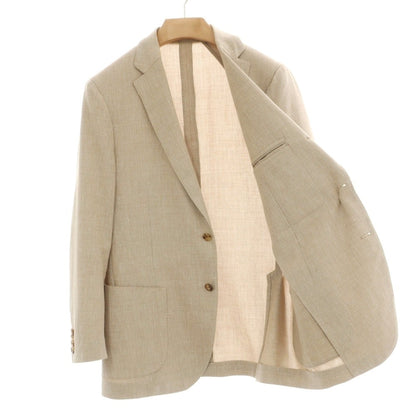【中古】ラルディーニ LARDINI ウールリネンコットン ホップサック 3B テーラードジャケット ベージュxホワイト【サイズ52】【 状態ランクB 】【 メンズ 】