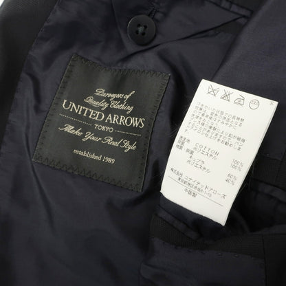 【中古】ユナイテッドアローズ UNITED ARROWS コットン 2B テーラードジャケット ブラックネイビー【サイズXL】【 状態ランクB 】【 メンズ 】