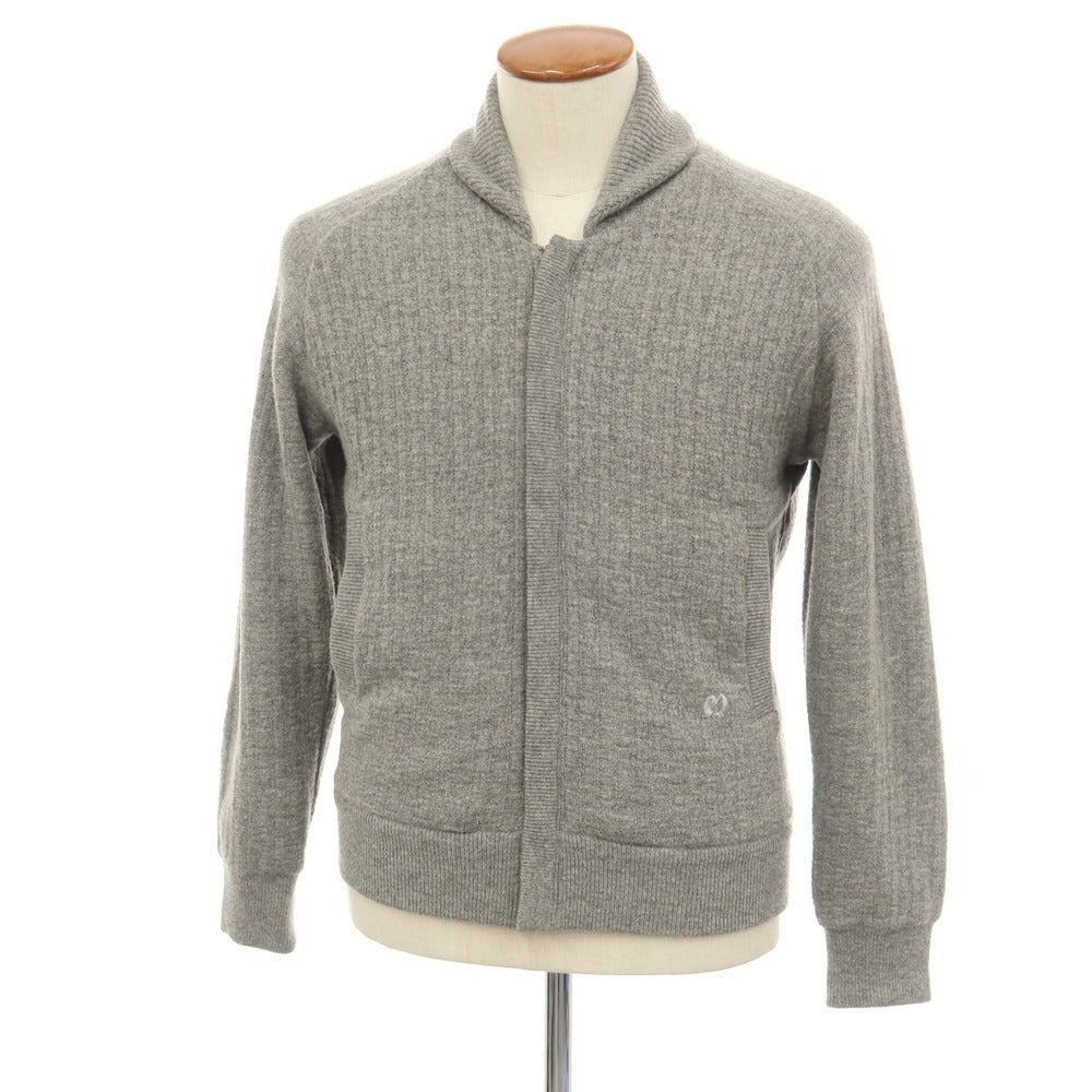 【中古】ミラショーン mila schon リバーシブル ウールカシミヤ ジップアップ ニットブルゾン グレーxダークベージュ【サイズ46】【 状態ランクB 】【 メンズ 】