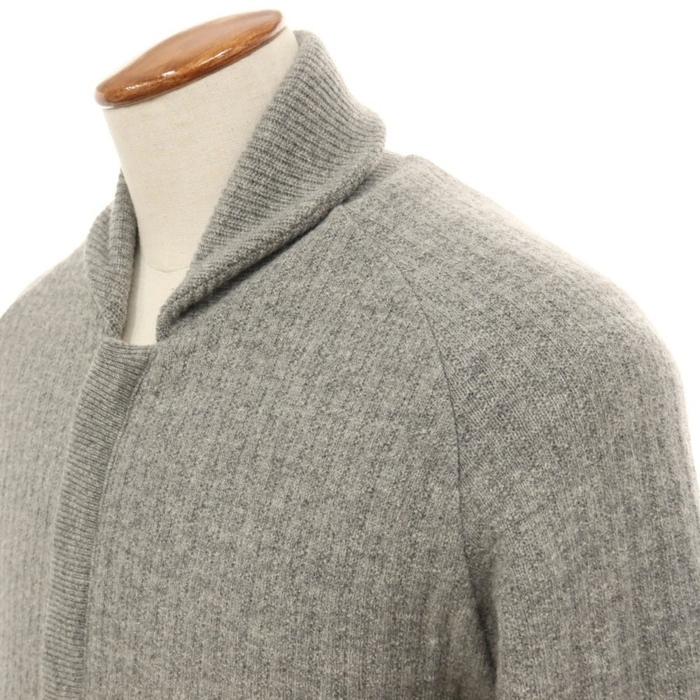 【中古】ミラショーン mila schon リバーシブル ウールカシミヤ ジップアップ ニットブルゾン グレーxダークベージュ【サイズ46】【 状態ランクB 】【 メンズ 】