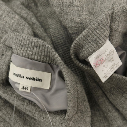【中古】ミラショーン mila schon リバーシブル ウールカシミヤ ジップアップ ニットブルゾン グレーxダークベージュ【サイズ46】【 状態ランクB 】【 メンズ 】