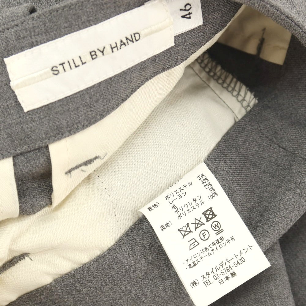 【中古】スティルバイハンド STILL BY HAND ストレッチ サキソニー テーパード ドレススラックスパンツ グレー【サイズ46】【 状態ランクB 】【 メンズ 】