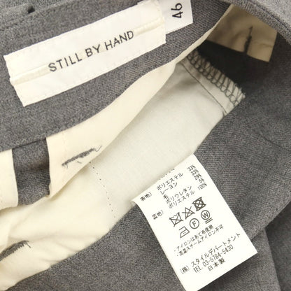 【中古】スティルバイハンド STILL BY HAND ストレッチ サキソニー テーパード ドレススラックスパンツ グレー【サイズ46】【 状態ランクB 】【 メンズ 】
