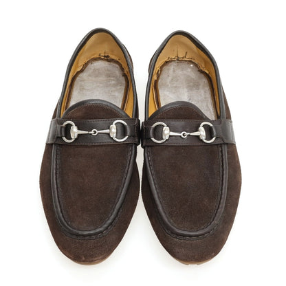 【中古】グッチ GUCCI スエード ローファー ダークブラウン【サイズ40 1/2】【 状態ランクD 】【 メンズ 】