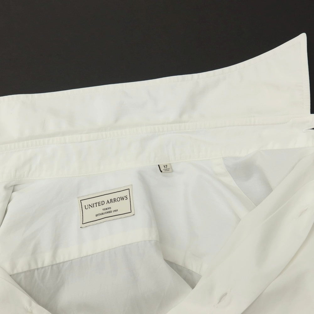 【中古】ユナイテッドアローズ UNITED ARROWS コットン レギュラーカラー ドレスシャツ ホワイト【サイズ37】【 状態ランクC 】【 メンズ 】