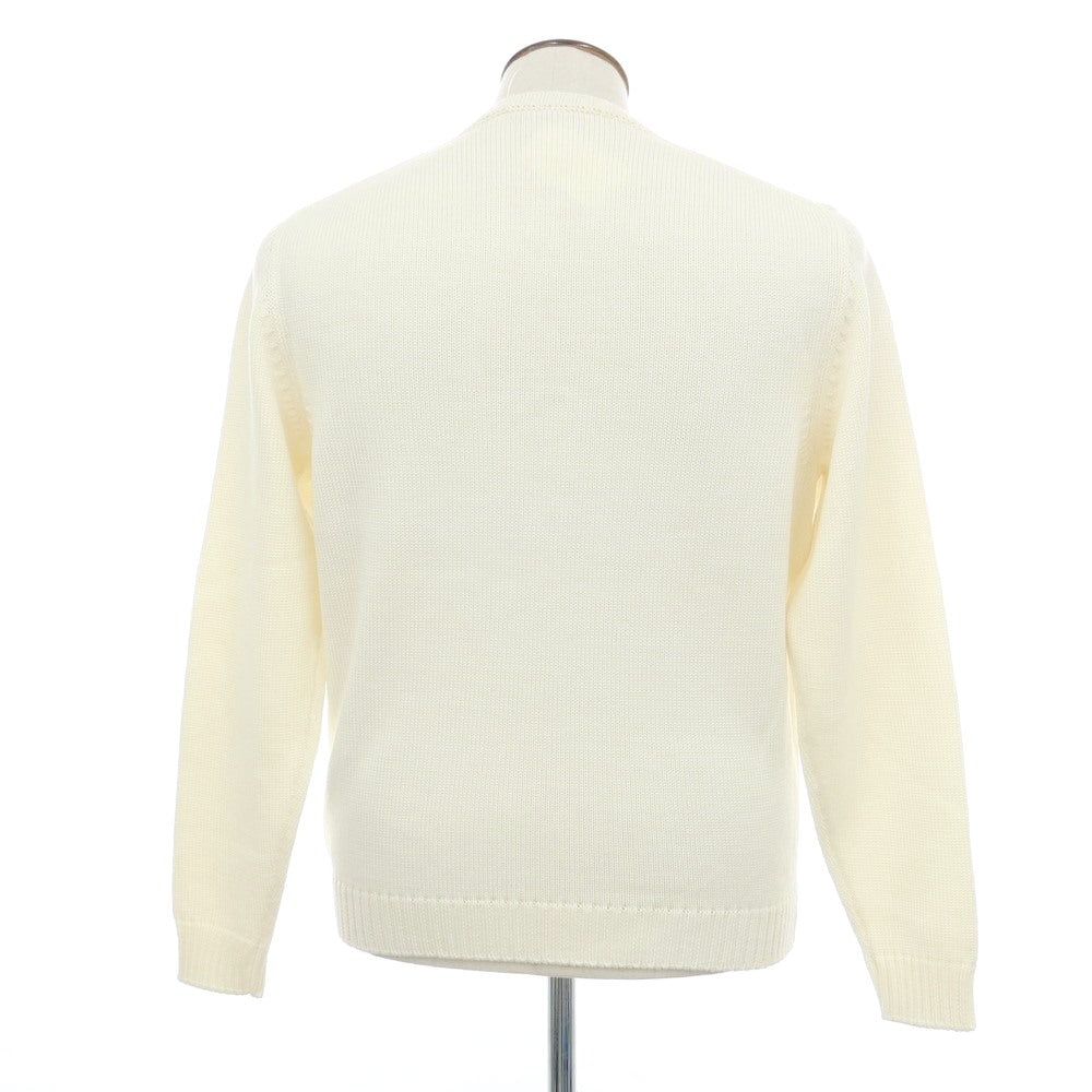 【中古】ザノーネ ZANONE ミドルゲージ ウール クルーネック プルオーバーニット アイボリー【サイズ52】【 状態ランクB 】【 メンズ 】