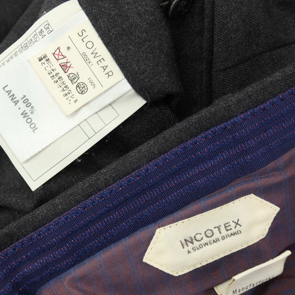 【中古】インコテックス INCOTEX SUPER100’S ウール ドレススラックスパンツ ダークグレー【サイズ52】【 状態ランクC 】【 メンズ 】